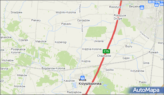 mapa Krężna-Kolonia, Krężna-Kolonia na mapie Targeo