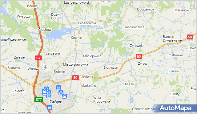 mapa Lisówek gmina Grójec, Lisówek gmina Grójec na mapie Targeo