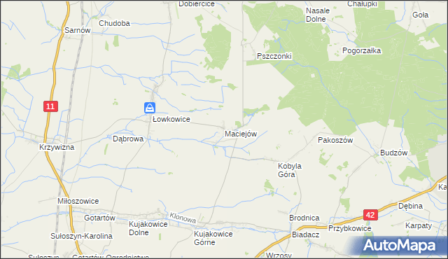 mapa Maciejów gmina Kluczbork, Maciejów gmina Kluczbork na mapie Targeo