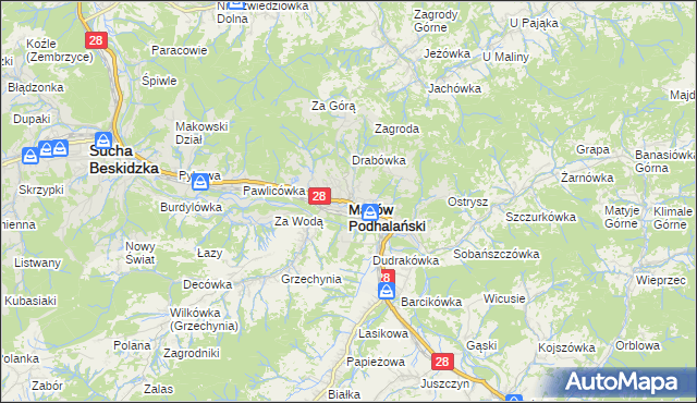 mapa Maków Podhalański, Maków Podhalański na mapie Targeo