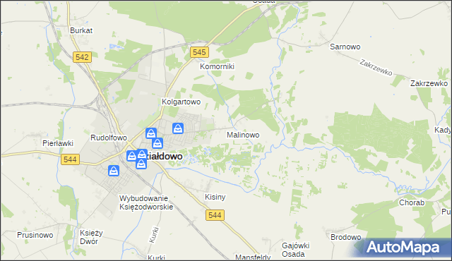mapa Malinowo gmina Działdowo, Malinowo gmina Działdowo na mapie Targeo