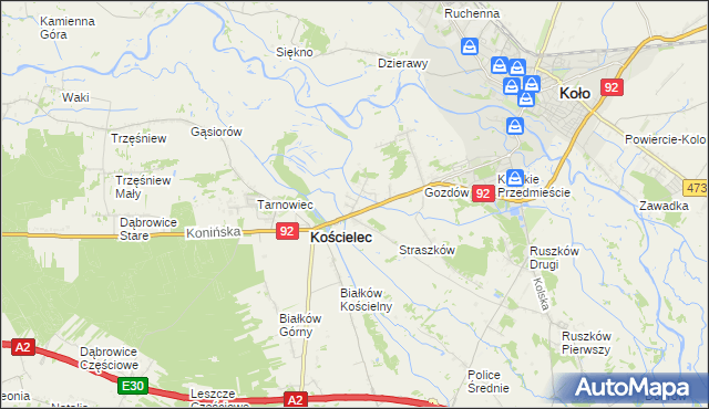 mapa Mariampol gmina Kościelec, Mariampol gmina Kościelec na mapie Targeo