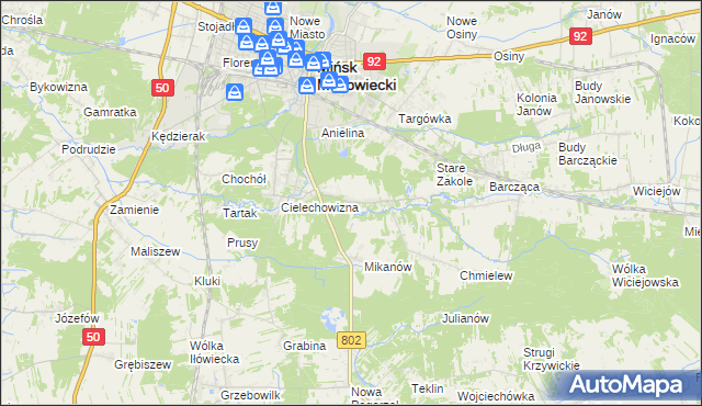 mapa Marianka gmina Mińsk Mazowiecki, Marianka gmina Mińsk Mazowiecki na mapie Targeo