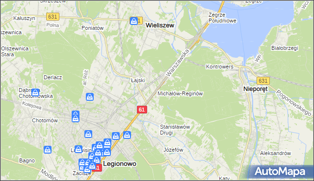 mapa Michałów-Reginów, Michałów-Reginów na mapie Targeo