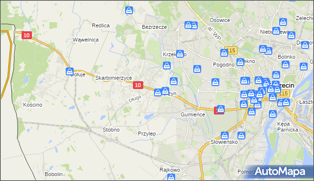 mapa Mierzyn gmina Dobra (Szczecińska), Mierzyn gmina Dobra (Szczecińska) na mapie Targeo