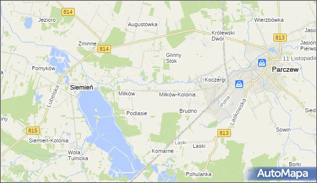 mapa Miłków-Kolonia, Miłków-Kolonia na mapie Targeo