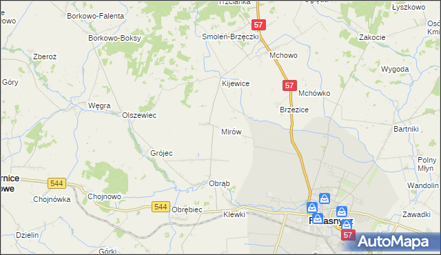 mapa Mirów gmina Przasnysz, Mirów gmina Przasnysz na mapie Targeo