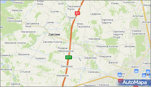 mapa Mleczków, Mleczków na mapie Targeo