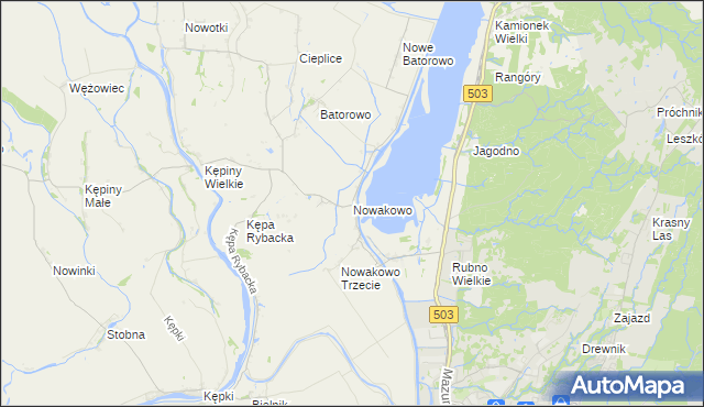 mapa Nowakowo gmina Elbląg, Nowakowo gmina Elbląg na mapie Targeo