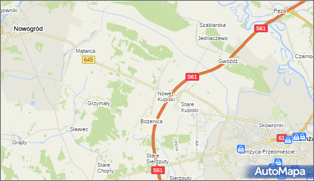 mapa Nowe Kupiski, Nowe Kupiski na mapie Targeo