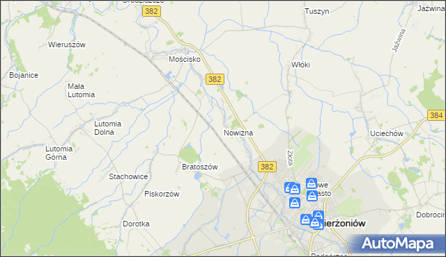 mapa Nowizna gmina Dzierżoniów, Nowizna gmina Dzierżoniów na mapie Targeo