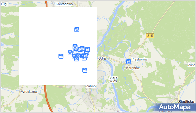 mapa Odra gmina Nowa Sól, Odra gmina Nowa Sól na mapie Targeo
