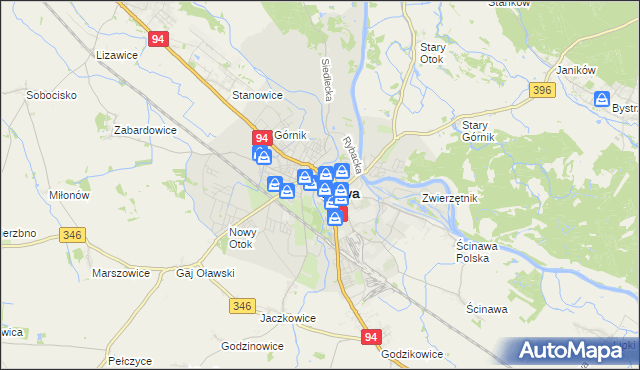 mapa Oława, Oława na mapie Targeo