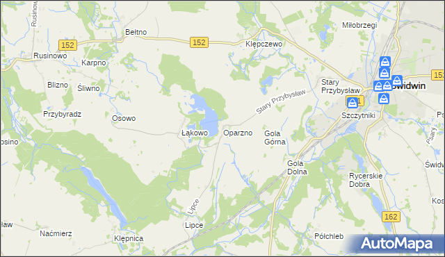 mapa Oparzno, Oparzno na mapie Targeo