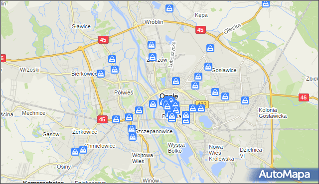 mapa Opola, Opole na mapie Targeo