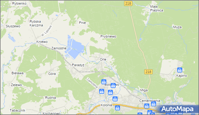 mapa Orle gmina Wejherowo, Orle gmina Wejherowo na mapie Targeo