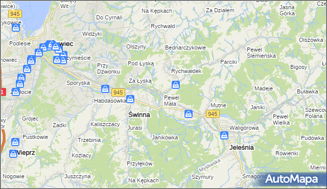 mapa Pewel Mała, Pewel Mała na mapie Targeo