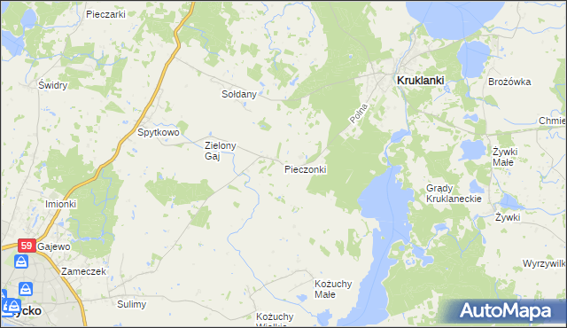 mapa Pieczonki, Pieczonki na mapie Targeo