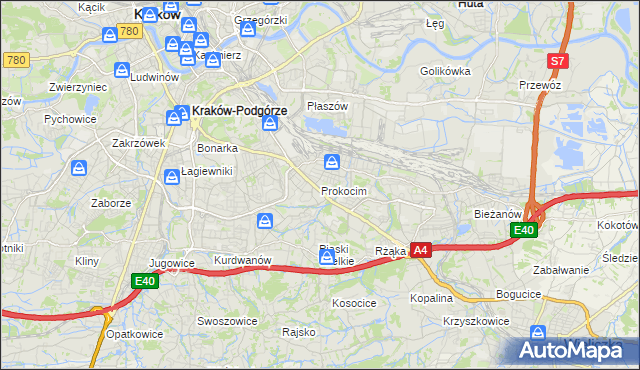 mapa Prokocim, Prokocim na mapie Targeo
