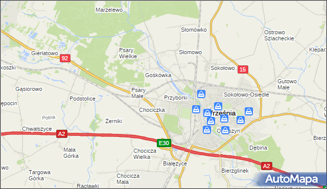 mapa Przyborki, Przyborki na mapie Targeo