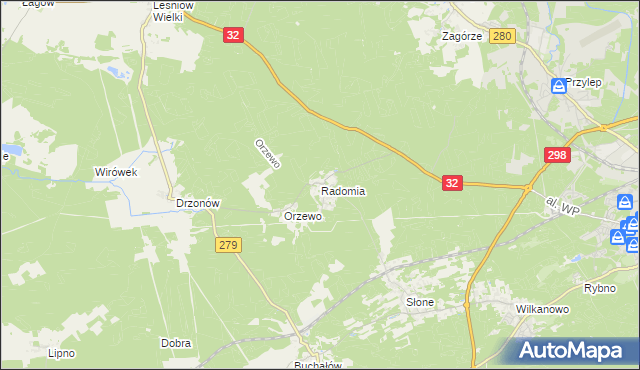 mapa Radomia, Radomia na mapie Targeo