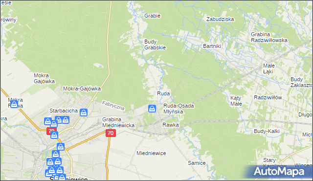 mapa Ruda gmina Skierniewice, Ruda gmina Skierniewice na mapie Targeo