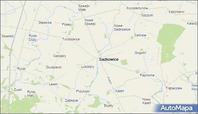 mapa Sadkowice powiat rawski, Sadkowice powiat rawski na mapie Targeo