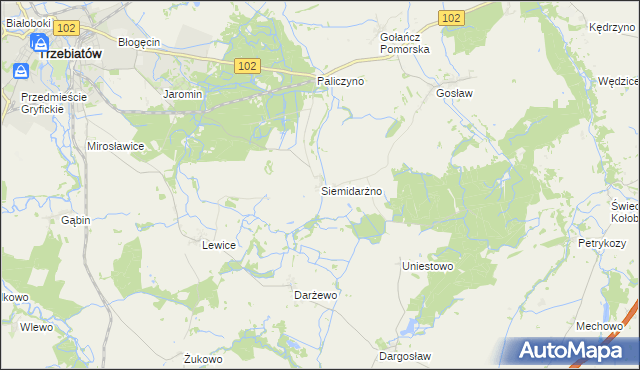 mapa Siemidarżno, Siemidarżno na mapie Targeo