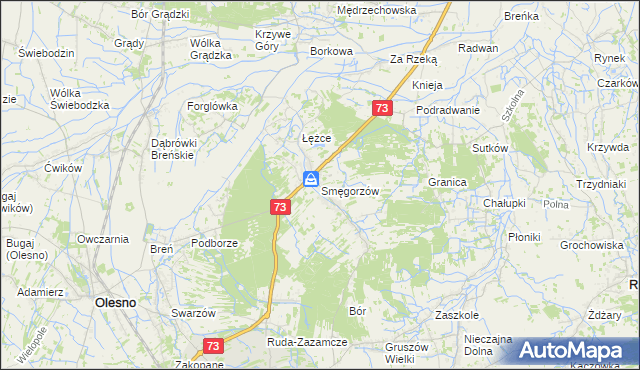 mapa Smęgorzów, Smęgorzów na mapie Targeo