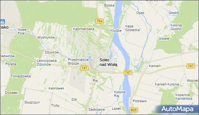 mapa Solec nad Wisłą, Solec nad Wisłą na mapie Targeo