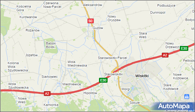 mapa Starowiskitki-Parcel, Starowiskitki-Parcel na mapie Targeo
