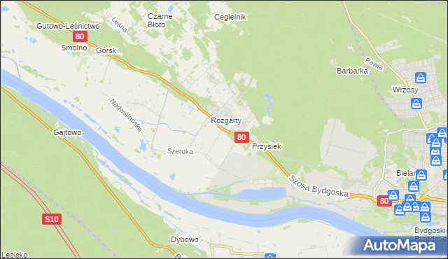 mapa Stary Toruń, Stary Toruń na mapie Targeo