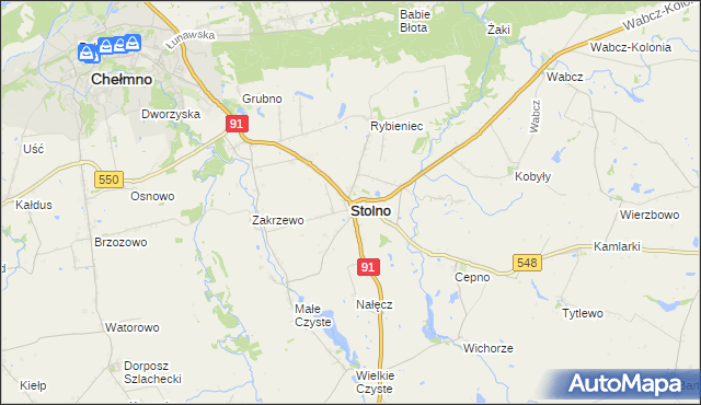 mapa Stolno powiat chełmiński, Stolno powiat chełmiński na mapie Targeo