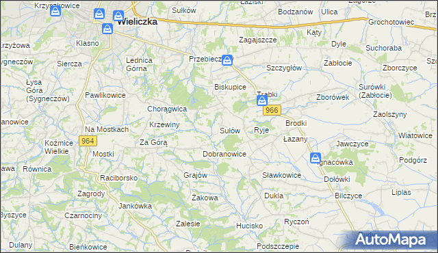 mapa Sułów gmina Biskupice, Sułów gmina Biskupice na mapie Targeo