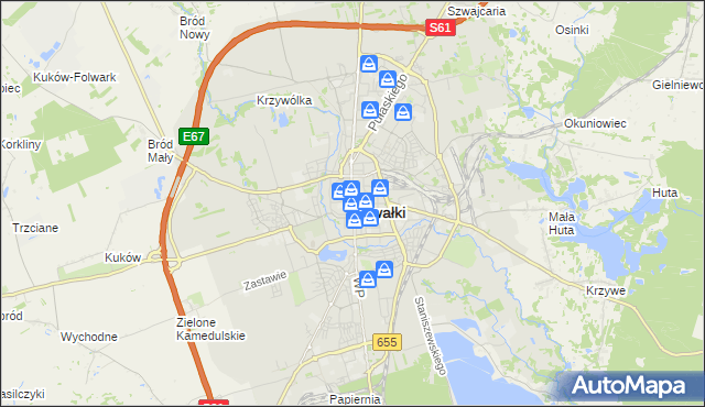 mapa Suwałk, Suwałki na mapie Targeo