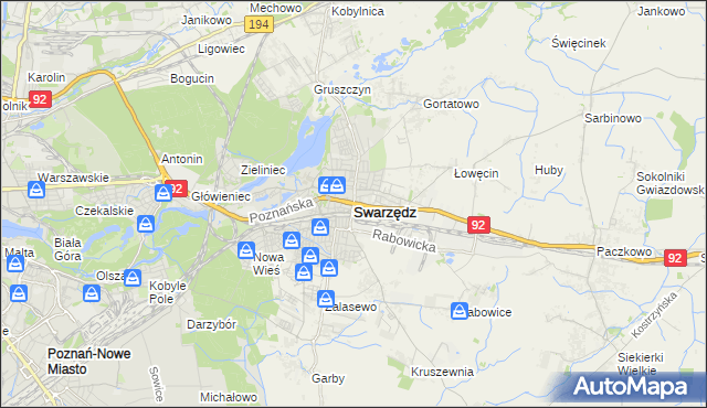 mapa Swarzędz, Swarzędz na mapie Targeo