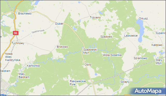 mapa Szadowski Młyn, Szadowski Młyn na mapie Targeo