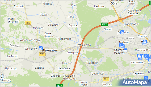 mapa Szczukowice, Szczukowice na mapie Targeo