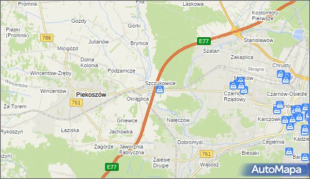 mapa Szczukowskie Górki, Szczukowskie Górki na mapie Targeo