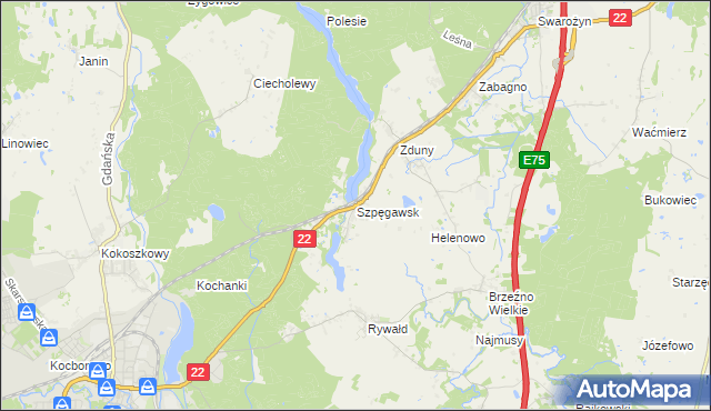 mapa Szpęgawsk, Szpęgawsk na mapie Targeo