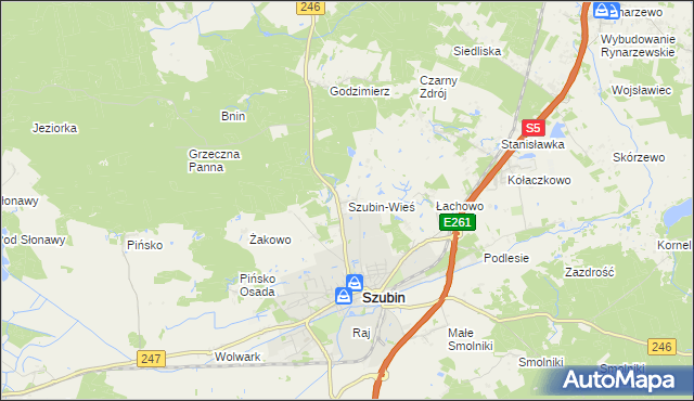 mapa Szubin-Wieś, Szubin-Wieś na mapie Targeo