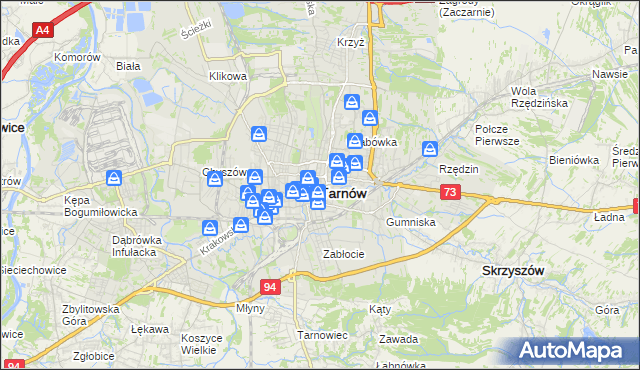 mapa Tarnów, Tarnów na mapie Targeo