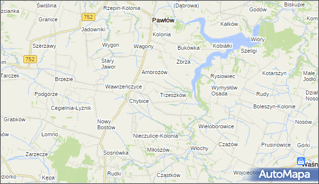 mapa Trzeszków, Trzeszków na mapie Targeo