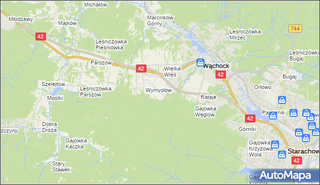 mapa Węglów, Węglów na mapie Targeo