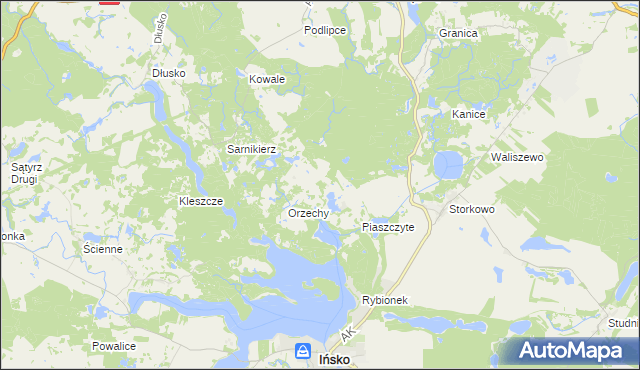 mapa Wierzchucice gmina Ińsko, Wierzchucice gmina Ińsko na mapie Targeo