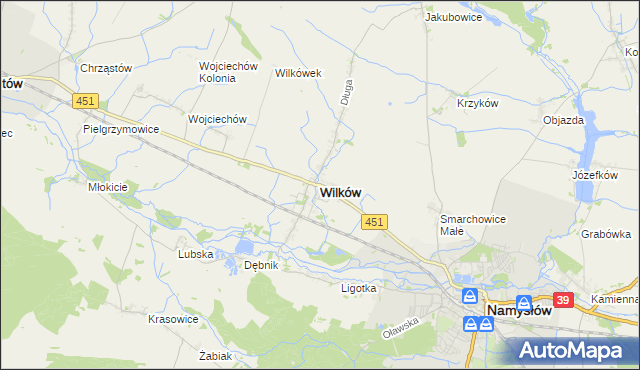 mapa Wilków powiat namysłowski, Wilków powiat namysłowski na mapie Targeo