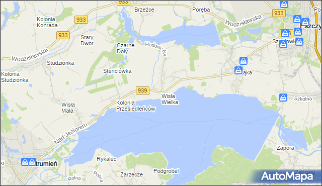 mapa Wisła Wielka, Wisła Wielka na mapie Targeo
