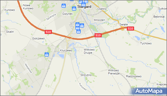 mapa Witkowo Drugie, Witkowo Drugie na mapie Targeo