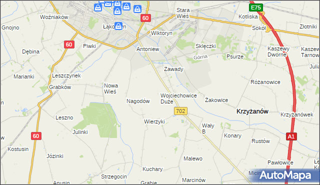 mapa Wojciechowice Duże, Wojciechowice Duże na mapie Targeo