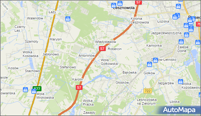 mapa Wola Gołkowska, Wola Gołkowska na mapie Targeo